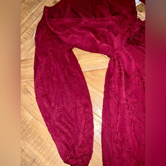 Kensie Burgundy dress - size 10 - nwt - chiffon fit & flare (holiday vibes!) - Picture 5 of 11